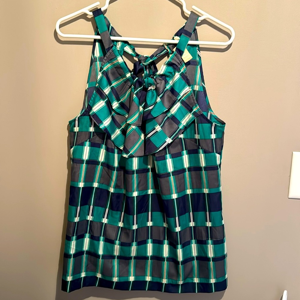 Banana Republic - Medium- Sleeveless top- Plaid in Greens and Navy